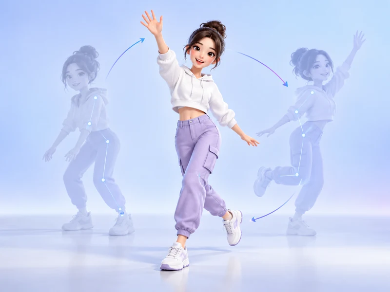 아바타 캐릭터에 AI 모션 컨트롤을 적용한 예시