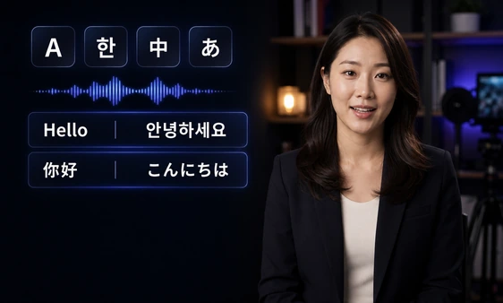 동영상의 오디오를 자동으로 받아쓰고 시간에 맞춰 자막을 동기화한 화면입니다.