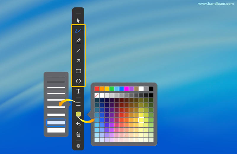 두께 및 색상 설정