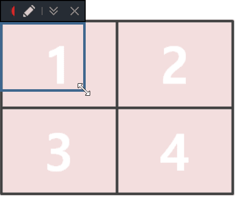 사각형 녹화창 늘리기, 반디캠