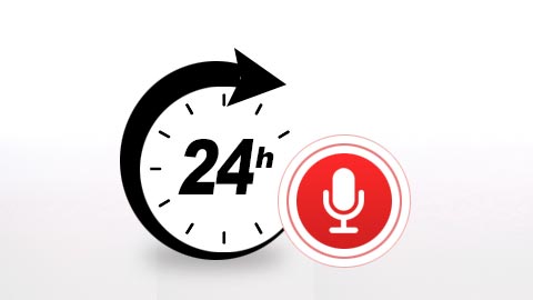 24시간 연속 녹음을 하거나 일정한 조건 후 녹음 자동 종료 24시간 연속 녹음, 녹음 자동 종료